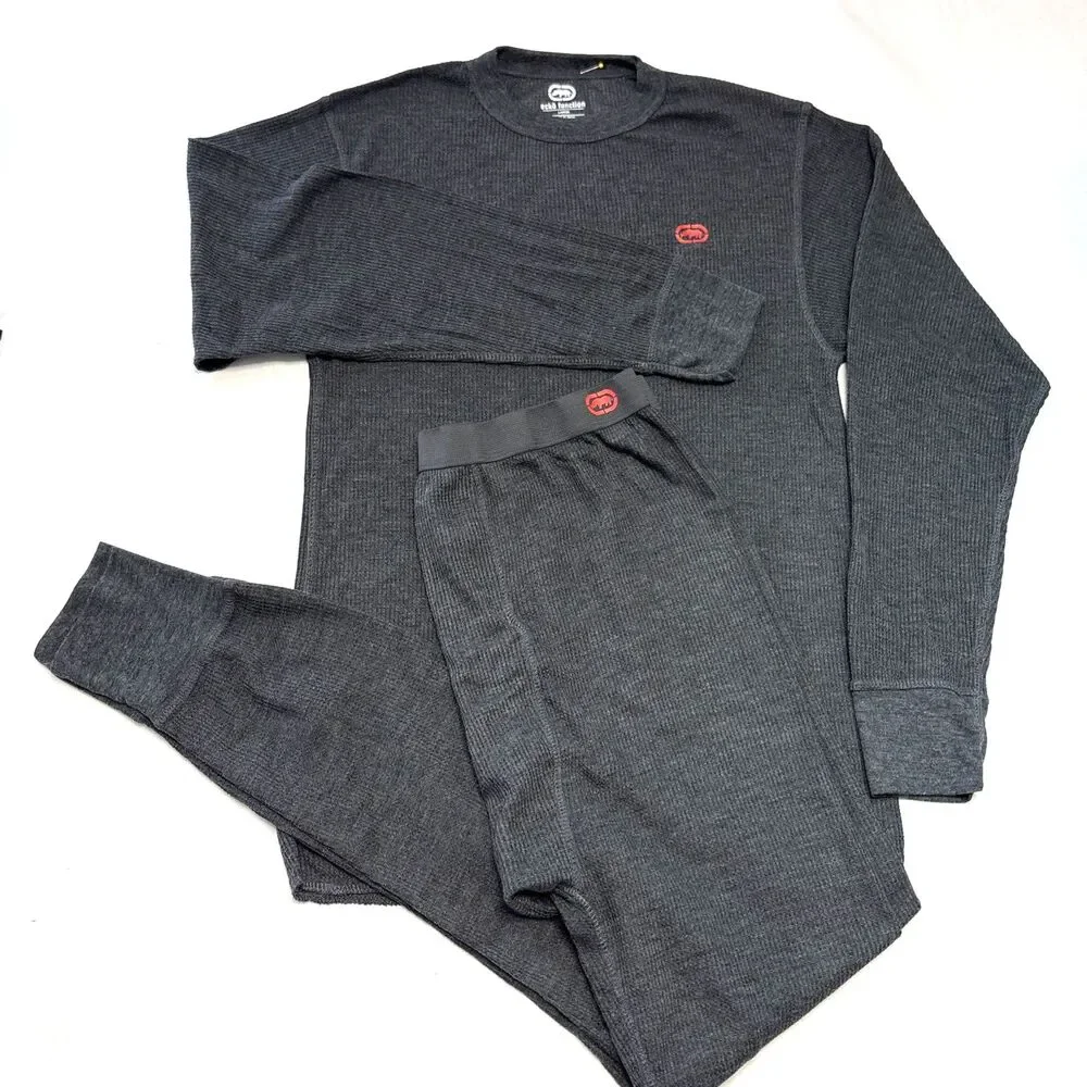 Ecko Function Thermal Shirt & Pants Set Waffle Knit Long Sleeve Mens Size Large